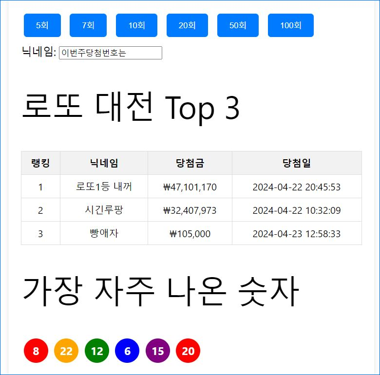 랜덤 번호 추첨기 로또 대전 랜쓰리 사이트 1등 당첨됐다