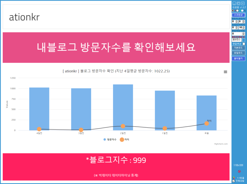 블로그지수확인 순위티온으로 ...