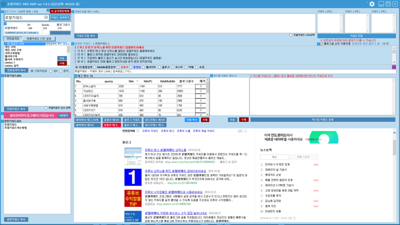 royalkeyword vvip 1.9.5 beta 블로그 키워드툴 update