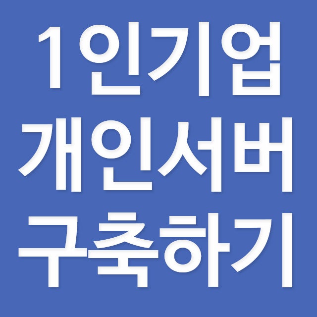 1인기업 필수아이템 개인서버...